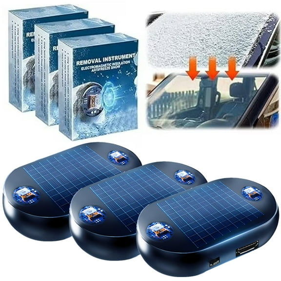 LC-dolida Car Electromagnetic Snow Removal, Anti-freeze Electromagnetic Car Snow Removal With Dual Charging Modes,360 Snow Removal, Non-Interference Design, 3 Pack