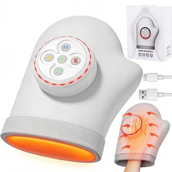 LC-dolida Hand Massager with Heat and Compression 5 Levels 3 Heating/Massage Modes for Arthritis Carpal Tunnel, Finger and Palm Massage Machine for Pain Relief Gifts for Women Men