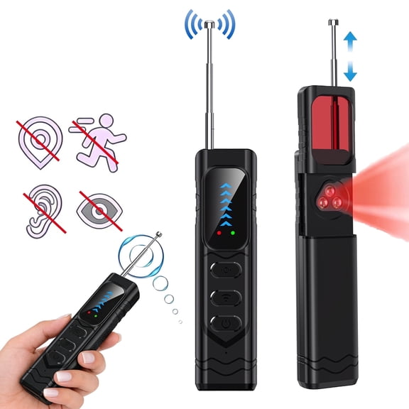 LC-dolida Hidden Camera Detector, Portable Bug/GPS Tracker Detector with Signal Strength Detection, Infrared Camera Finder, Vibration Alarm and LED Lighting for Hotel Home Travel Car Bathroom Office
