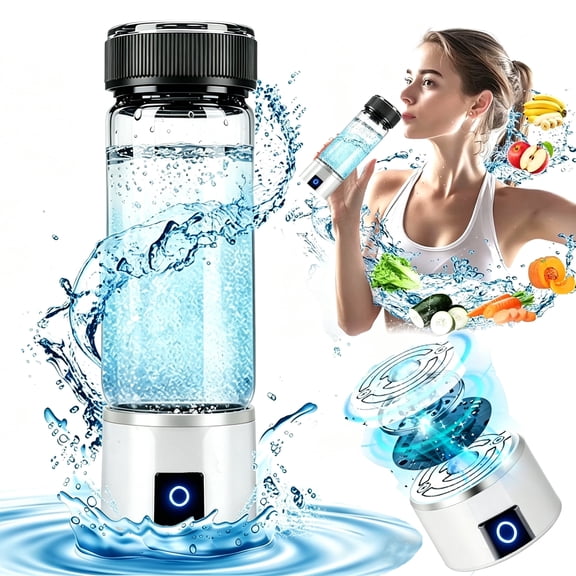 LC-dolida Hydrogen Water Bottle, 10 oz Portable SPE/PEM Tech Hydrogen Water Machine with LED Light & Straw, 6000 PPB Hydrogen Concentration for Home Office Gym Travel, Gift for Friends Family