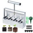 thumbnail image 1 of LC-dolida  Soil Blocker, 4 Grids Handheld Soil Maker with Seedling Hole Tool Set, Heavy Duty Comfortable Handle for Block Seed Starting transplanting Germination, 1 of 9