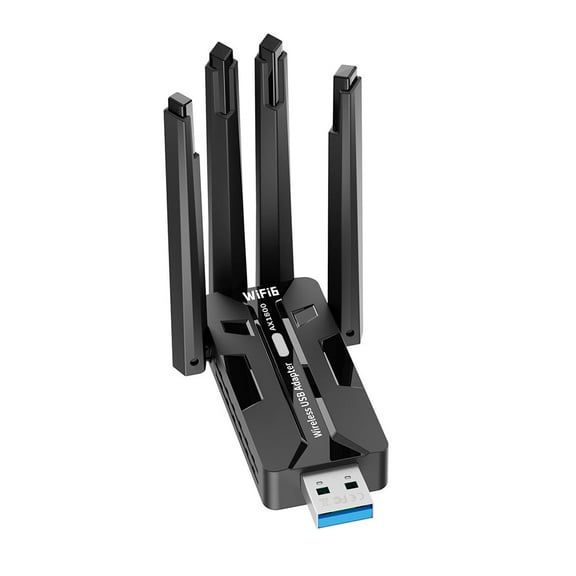 LC-dolida USB WiFi 6 Adapter, 1800Mbps WiFi Adapter Dual Band Wireless Network Adapter with 2.4GHz/5GHz High Gain Antennas, Wireless Adapters for Desktop PC Laptop Network Adapters-1800M
