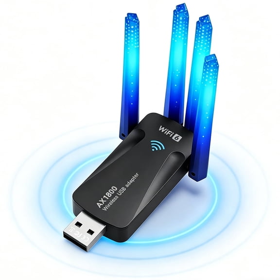 LC-dolida USB WiFi 6 Adapter, 900Mbps WiFi Adapter Dual Band Wireless Network Adapter with 2.4GHz/5GHz High Gain Antennas, Wireless Adapters for Desktop PC Laptop Network Adapters-900M