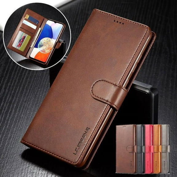 LC.imeeke Flip Card Slot Leather Wallet Case for Samsung Galaxy S25Ultra S25+ S25 S24Ultra S24+ S24 S24FE S23Ultra S23+ S23 S23FE S22Ultra S22+ S22 S21Ultra S21+ S21 S20Ultra S20+ S20 S20FE S10 Plus