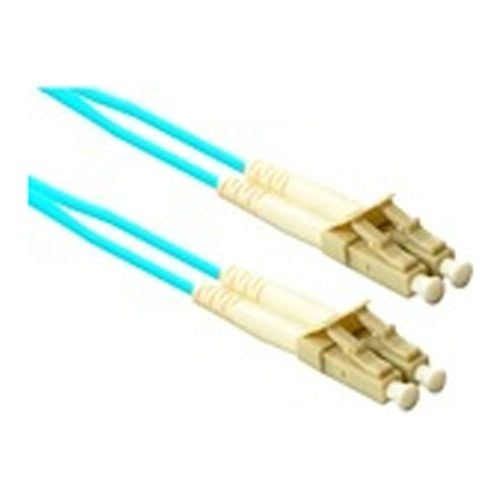 LC to LC 50/125 10G Aqua Multimode Duplex 10 Meter Fiber Cable