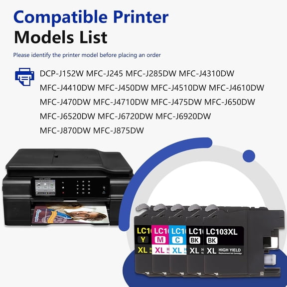 LC103XL Ink Cartridges High Yield Replacement for LC101 LC103 XL Ink Cartridges