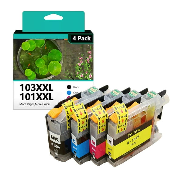 LC103XL LC101XL Ink Cartridges Replacement for Brother LC103xl LC101xl LC 103 101 XL Use with DCP-J152W MFC-J245 MFC-J285DW MFC-J4310DW Combo Pack(B C M Y)
