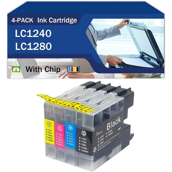 LC1240 LC1280 Replacement Ink Cartridge Compatible for Brother MFC J280W J430W J435W J5910DW J625DW J6510DW J6910DW DCP J725DWPrinters