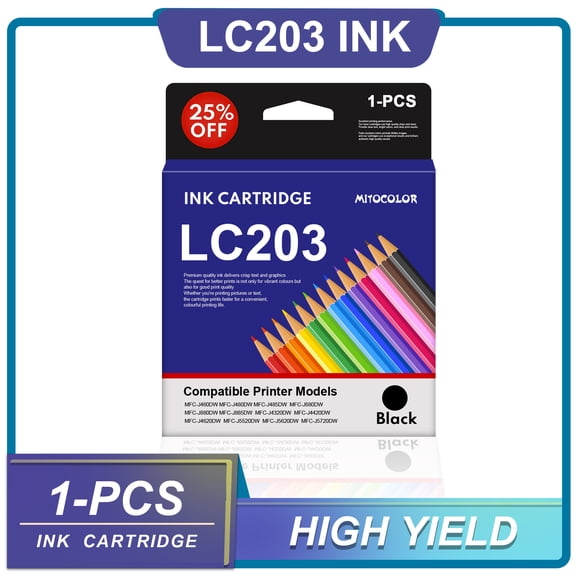 LC203 Compatible Ink Cartridge Replacement for Brother MFC-J880DW Printers (1-Black)
