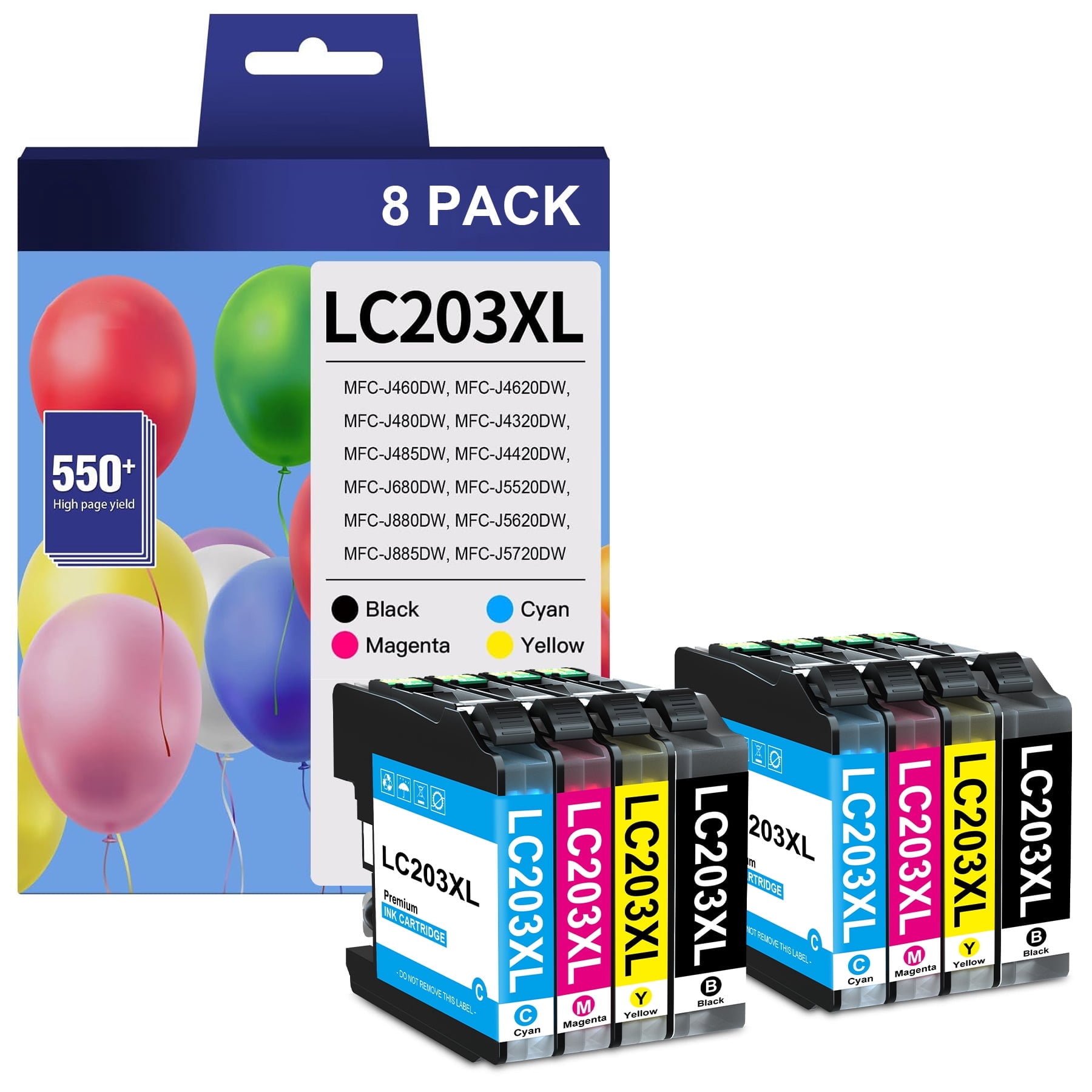 25 Cartucce Inchiostro LC203 Compatibili Brother LC201 – Nero Ciano Magenta Giallo