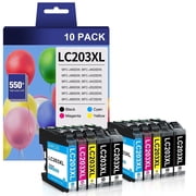 LC203XL LC201 LC203 Ink Cartridges Compatible for Brother LC203 Ink cartridges Work for MFC-J880DW MFC-J480DW MFC-J460DW MFC-J4420DW MFC-J485DW MFC-J885DW10 Pack
