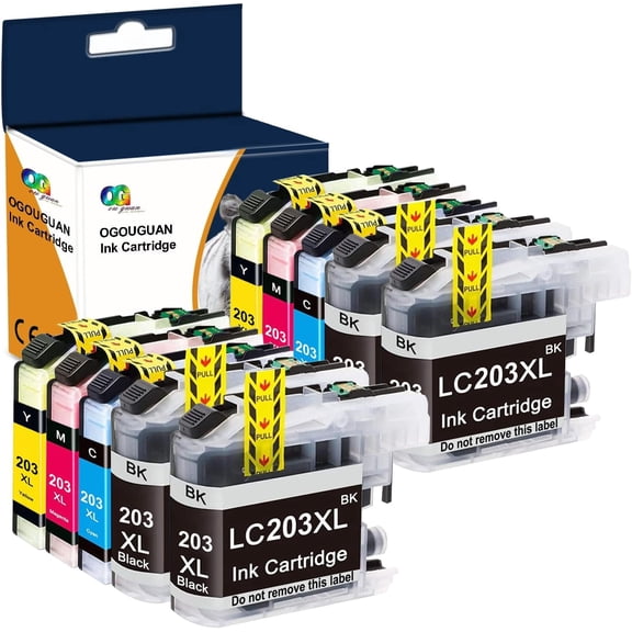 LC203XL Compatible Ink Cartridges Replacement for LC203 LC-203 LC201 XL LC 201 to Use with MFC-J480DW MFC-J485DW MFC-J4420DW MFC-J4620DW MFC-J885DW MFC-J5520DW Printer (4B/2C/2M/2Y, 10 Packs)