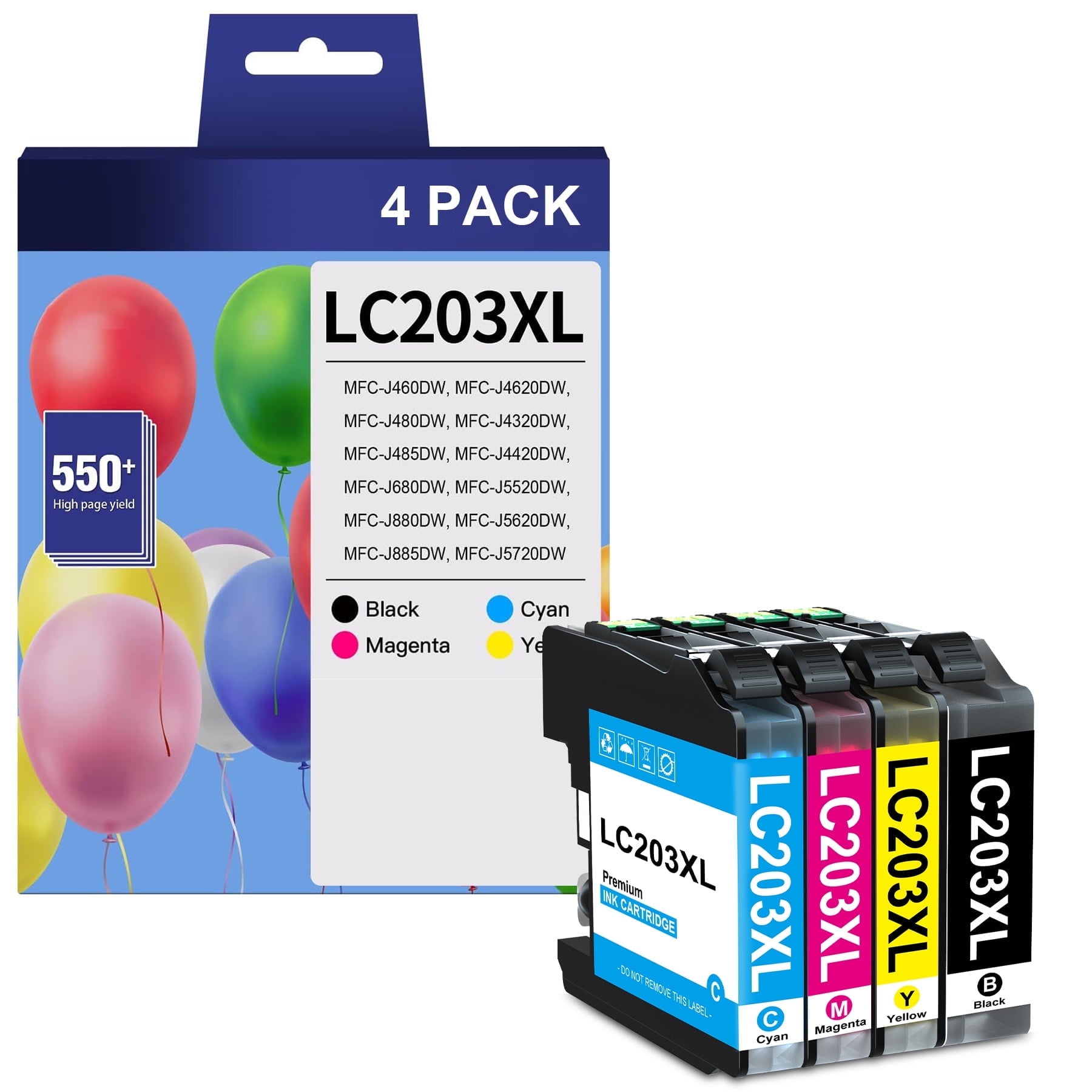 LC203XL Ink Cartridges Compatible for Brother LC203 LC201 High Yield ...