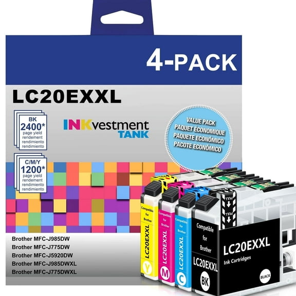 LC20EXXL LC20E Ink Cartridge compatible for Brother LC20E Ink Cartridge for MFC-J985DW MFC-J775DW MFC-J5920DW MFC-J985DWXL MFC-J775DWXL Printer