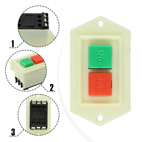 LC3-5 Push Button Switch for Bench Grinder - Activate Deactivate Switch with Waterproof Cover