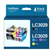 LC3029XXL Super High Yield Ink Cartridge 4 Pack, 1 each BCMY Replacement for Brother LC3029 XXL LC3029BK LC 3029 to use with MFC-J5830DW MFC-J5930DW MFC-J6535DW MFC-J6535DWXL MFC-J6935DW