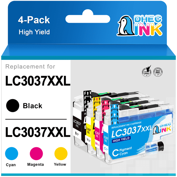 LC3037 Ink Cartridges Replacement for Brother LC3037 LC3037XXL LC3039 LC-3037 for Brother MFC-J6945DW MFC-J5845DW XL MFC-J5945DW Printer (Black Cyan Yellow Magenta, 4 Pack)