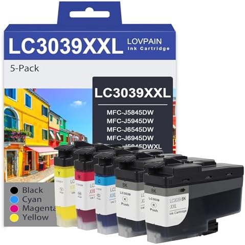 LC3039 Ultra High-Yield Ink Cartridges (5-Pack, 2 Black/1 Cyan/Yellow/1 ...