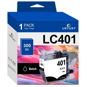 2-Pack Compatible Brother LC401 Black Ink Cartridges - For MFC-J1010DW, J1012DW, J1170DW