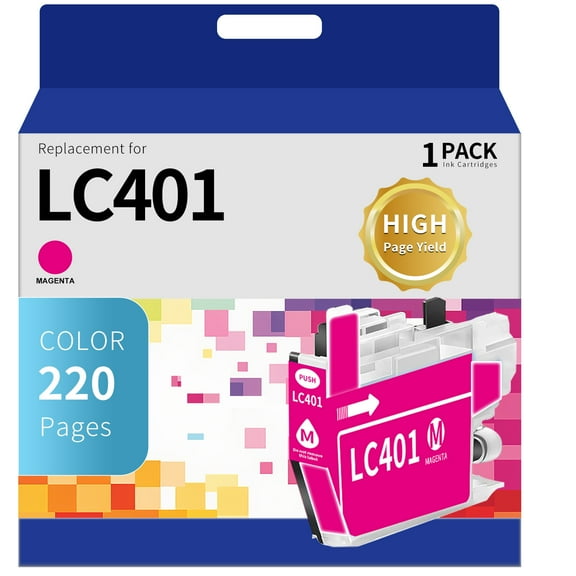 LC401 Ink Cartridge for Brother LC401 LC-401for MFC-J1010DW MFC-J1012DW MFC-J1170DW Printer (Magenta, 1-PACK)