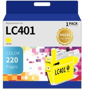 LC401 Ink Cartridge for Brother LC401 LC-401for MFC-J1010DW MFC-J1012DW MFC-J1170DW Printer (yellow, 1-PACK)