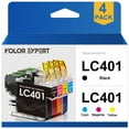Brother LC401 Colored Ink Cartridge, 4 Pack for MFCJ1010DW, MFC