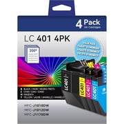 LC401 Ink Cartridge Compatible for Brother LC401 LC401XL for Brother MFC-J1010DW MFC-J1012DW MFC-J1170DW Printer (4 Pack)