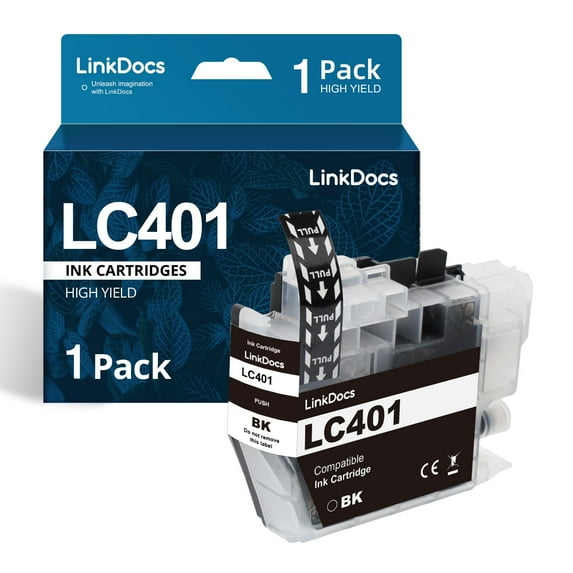 LC401 Ink Cartridges for LC401 brother ink Replacement for Brother LC401 LC401XL BK to Use with Brother MFC-J1010DW MFC-J1170DW MFC-J1012DW Printer(Black 1Pack)