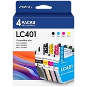 LC401 Ink Cartridges Compatible for Brother LC401 Ink Cartridges for Brother MFCJ-1010DW MFC-J1012DW MFC-J1170DW Printer(4-Pack, Black Cyan Magenta Yellow)
