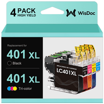 LC401 Ink Cartridges  for Brother LC401XL LC 401 XL for Brother MFC-J1010DW MFC-J1012DW MFC-J1170DW Printer(Black Cyan Magenta Yellow, 4 Pack)