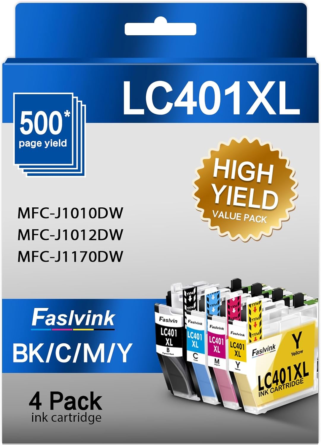 LC401XL Ink Cartridge High Yield Replacement for Brother LC401XL Ink