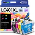 thumbnail image 1 of LC401XL Ink Cartridge for Brother LC401 Ink Cartridge for LC401 Brother Ink (Black Cyan Magenta Yellow, 4 Pack), 1 of 7