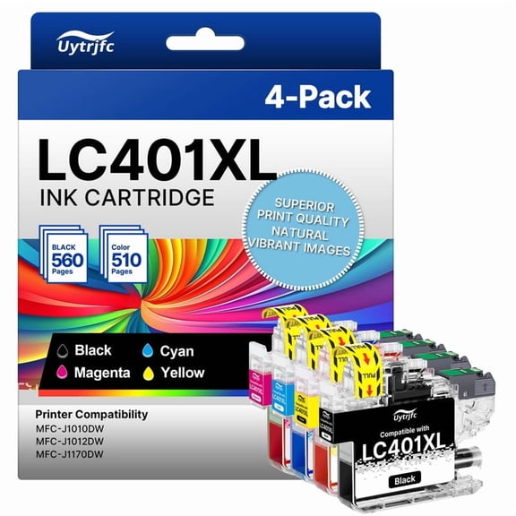 LC401XL Ink Cartridges Work with MFC-J1010DW MFC-J1170DW MFC-J1012DW MFC-J1800DW Printer