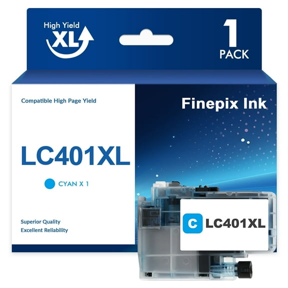 LC401XL LC401 Ink Cartridges Compatible for Brother MFC-J1010DW LC 401XL LC 401 MFC-J1010DW MFC-J1170DW MFC-J1012DW MFC-J1800DW MFC J1010DW Printer - 1 Pack High Yields Cyan