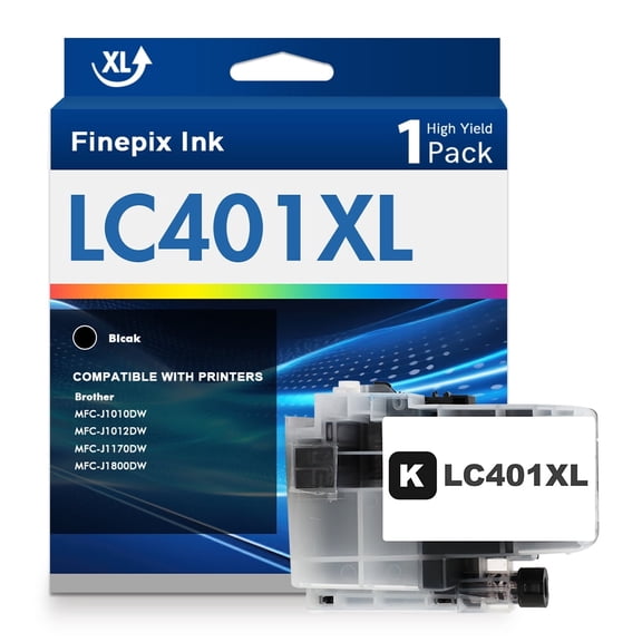 LC401XL LC401 Ink Cartridges Compatible for Brother MFC-J1010DW LC 401XL LC 401 Printer Ink MFC-J1010DW MFC-J1170DW MFC-J1012DW MFC-J1800DW MFC J1010DW - 1 Pack High Yields Black