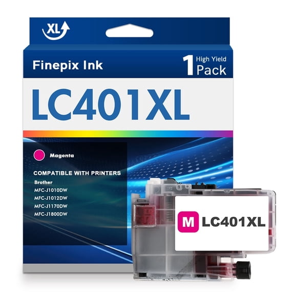 LC401XL LC401 Ink Cartridges Compatible for Brother MFC-J1010DW LC 401XL LC 401 Printer Ink MFC-J1010DW MFC-J1170DW MFC-J1012DW MFC-J1800DW MFC J1010DW - 1 Pack High Yields Magenta