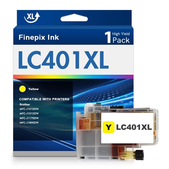 LC401XL LC401 Ink Cartridges Compatible for Brother MFC-J1010DW LC 401XL LC 401 Printer Ink MFC-J1010DW MFC-J1170DW MFC-J1012DW MFC-J1800DW MFC J1010DW - 1 Pack High Yields Yellow