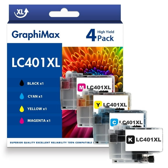 LC401XL LC401 Ink Cartridges Compatible for Brother MFC-J1010DW Printer LC 401XL LC 401 MFC-J1010DW MFC-J1170DW MFC-J1012DW MFC-J1800DW MFC J1010DW - 4 Pack High Yields Black Cyan Magenta Yellow
