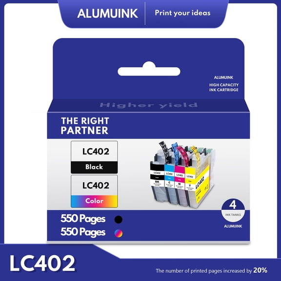 LC402 Ink Cartridges Compatible with Brother LC402 For Brother MFC-J6540DW Printer (4Pack,1BK+1C+1M+1Y)