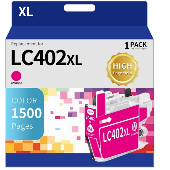 LC402XL Ink Cartridge for Brother LC402 LC402XL with MFC-J6540DW MFC-J6740DW MFC-J6940DW MFC-J5340DW Printer (Magenta,1500pages)1-PACK
