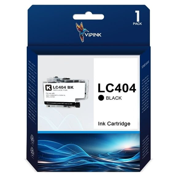 LC404 Ink Cartridges Compatible for Brother LC404 LC-404 Combo High Yield Work for Brother MFC-J1205W MFC-J1215W MFC-J1205W XL Printer Ink (Black, 1 Pack)