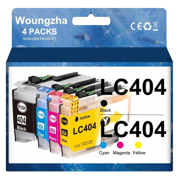 LC404 Ink Cartridges 4-Pack Compatible Replacement for Brother MFC-J1205W/J1215W