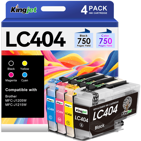 LC404 Ink for Brother LC404 Ink Cartridges (Black Cyan Magenta Yellow, 4 Pack)