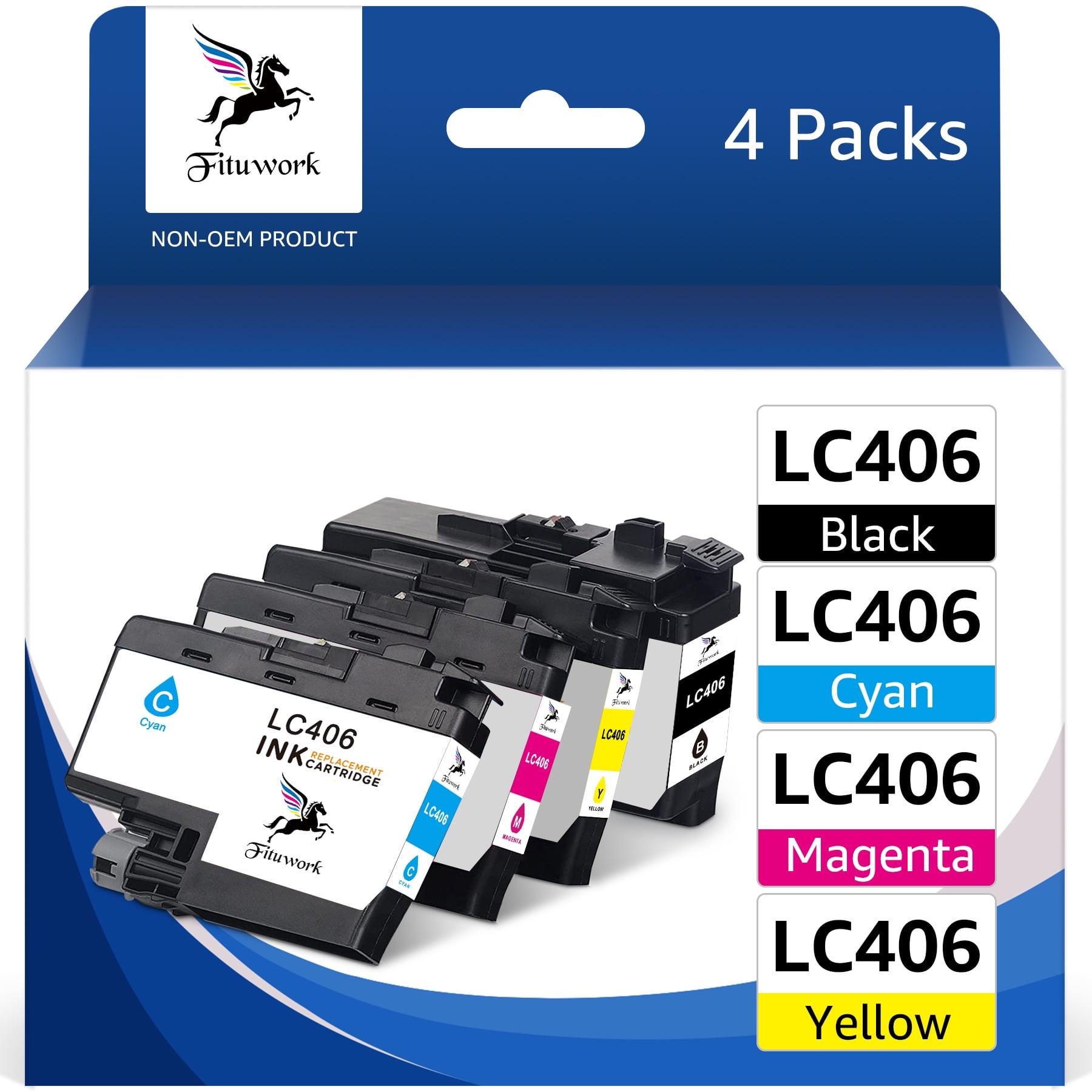 LC406 Ink Cartridges for Brother LC406 LC406BK Compatible for Brother