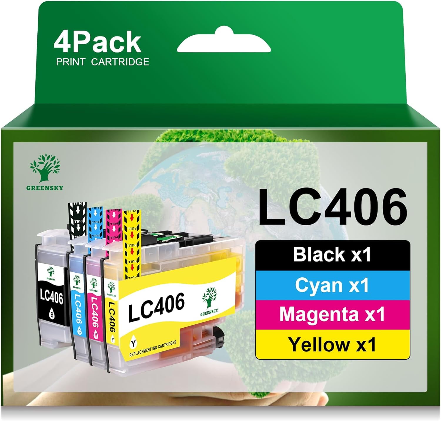 LC406 Ink Cartridges for Brother LC406 LC406BK Compatible for Brother MFCJ4335DW MFCJ4345DW