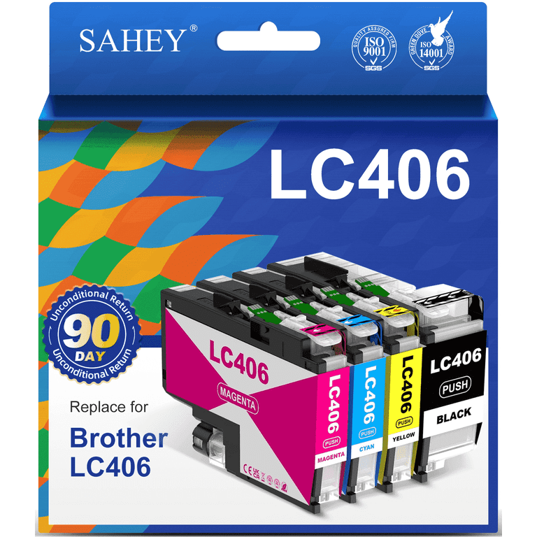 Sahey LC406XL Ink Cartridges, High Yield, Compatible for Brother