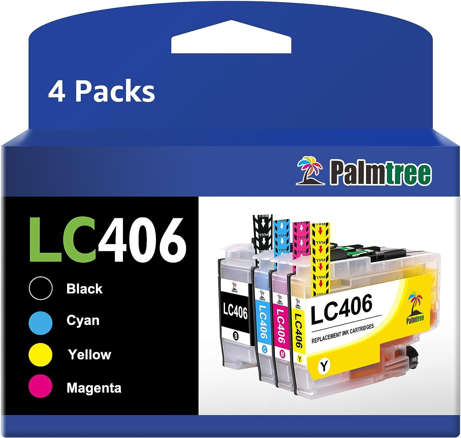 LC406 LC 406 406 Ink Palmtree LC406XL Ink Cartridge Replacement for