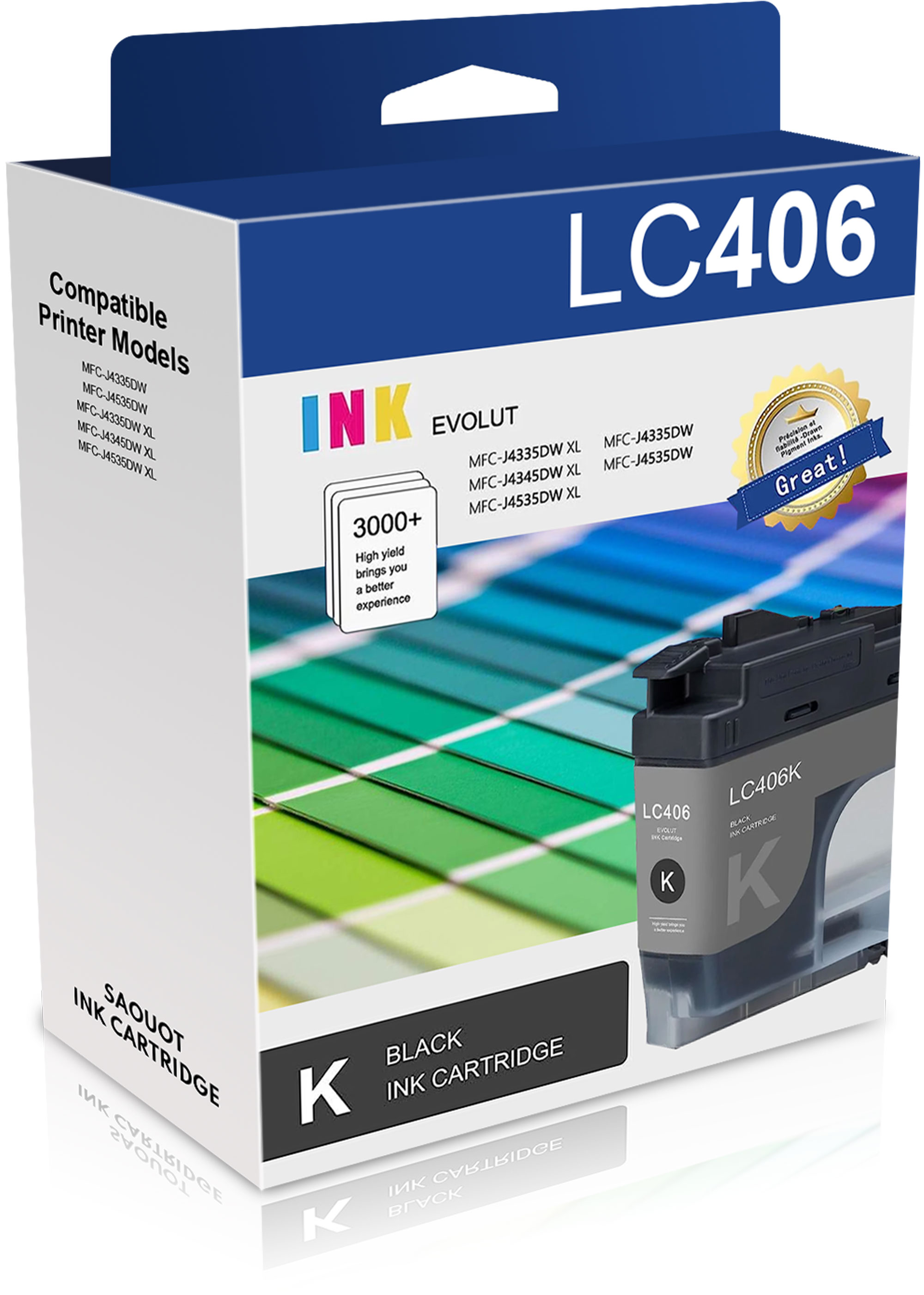 LC406 LC 406Ink Cartridges 1 Pack Replacement for Brother LC406 LC 406 Ink Cartridges for MFC