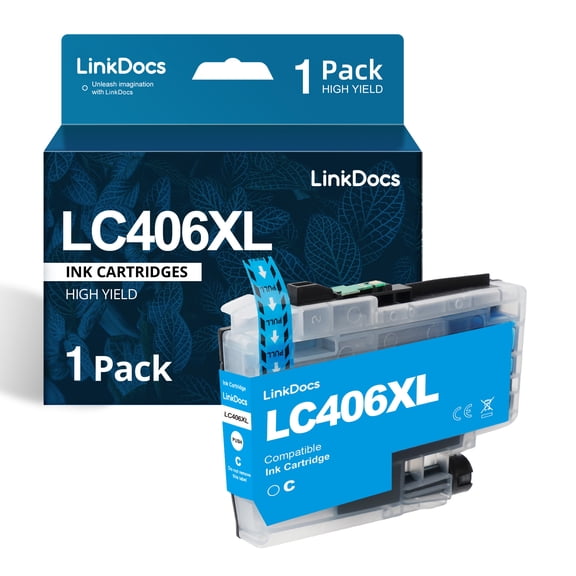 LC406XL Ink Cartridges Replacement for Brother LC406XL ink cartridge LC406 to use with Brother MFC-J4535DW MFC-J4345DW MFC-J4335DW MFC-J5855DW MFC-J5955DW MFC-J6555DW MFC-J6955DW PrinterCyan 