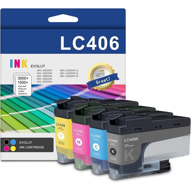 LC406XL LC406 Highyield Black, Cyan, Magenta, Yellow Ink Cartridges